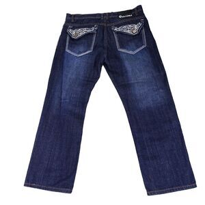 VTG Southpole Jeans Mens 42‎ Blue Baggy Dark Wash Skater Y2K Emroidered 42x30